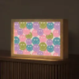 Patroon - Smiley - Kleurrijk - Hartjes Light Box met kabel (Tafellamp) klein 924 -z3d_website