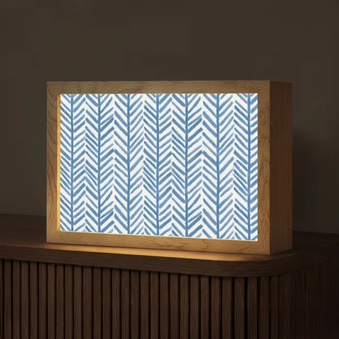 Patroon - Streep - Blauw Light Box met kabel (Tafellamp) klein 924 -z3d_website