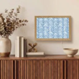 Patroon - Streep - Blauw Light Box met kabel (Tafellamp) klein 924 -sfeer2