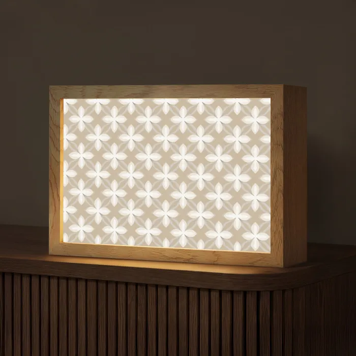 Patroon - Symmetrisch - Beige Light Box met kabel (Tafellamp) klein 924 -z3d_website