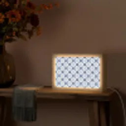 Patroon - Tegel - Blauw Light Box met kabel (Tafellamp) klein 924 -sfeer4