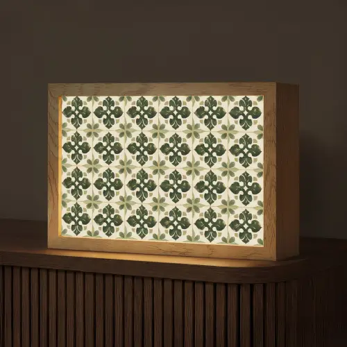 Patroon - Tegel - Groen Light Box met kabel (Tafellamp) klein 924 -z3d_website