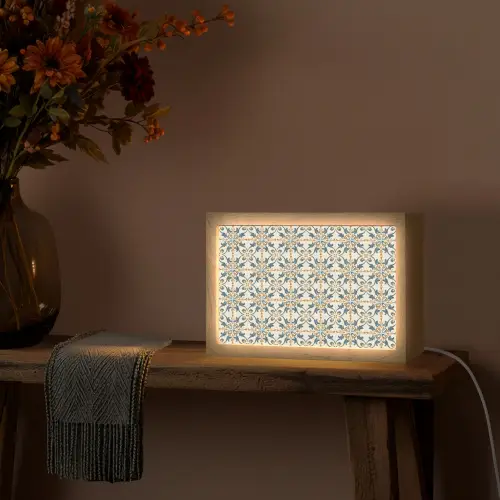 Patroon - Klassiek - Kleurrijk Light Box met kabel (Tafellamp) klein 924 -sfeer4