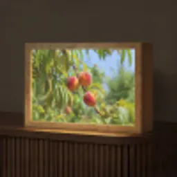 Perzik - Bladeren - Zonlicht Light Box met kabel (Tafellamp) klein -z3d_website