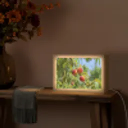 Perzik - Bladeren - Zonlicht Light Box met kabel (Tafellamp) klein -sfeer4