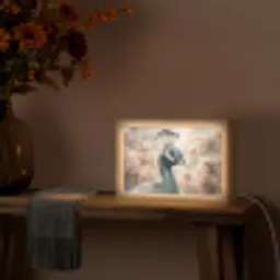 Pauw - Vogels - Bloemen - Boom - Botanisch Light Box met kabel (Tafellamp) klein -sfeer4