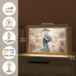 Pauw - Vogels - Bloemen - Boom - Botanisch Light Box met kabel (Tafellamp) klein -USP_EN