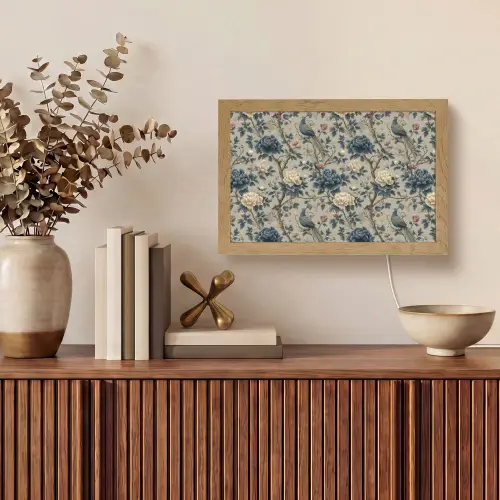 Pauw - Bloemen - Blauw Light Box met kabel (Tafellamp) klein 924 -sfeer2