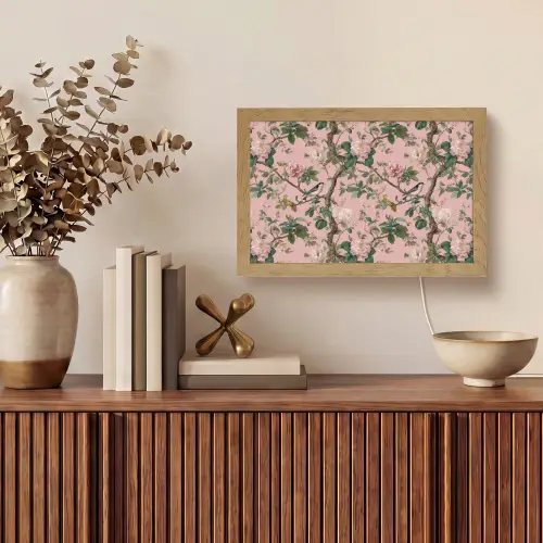Pioenrozen - Botanisch - Vogel Light Box met kabel (Tafellamp) klein 924 -sfeer2