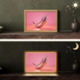 Peper - Disco - Rood - Glitter Light Box met kabel (Tafellamp) klein -sfeer3