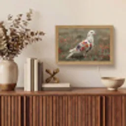 Duif - Bloemen - Natuur Light Box met kabel (Tafellamp) klein -sfeer2