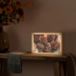 Dennenappels - Boom - Winter - Natuur - Bruin Light Box met kabel (Tafellamp) klein -sfeer4