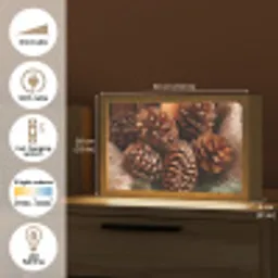 Dennenappels - Boom - Winter - Natuur - Bruin Light Box met kabel (Tafellamp) klein -USP_EN
