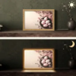 Roze - Bloesems - Eieren Light Box met kabel (Tafellamp) klein -sfeer3