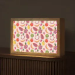 Roze - Kleuren - Fruit - Patroon Light Box met kabel (Tafellamp) klein 924 -z3d_website