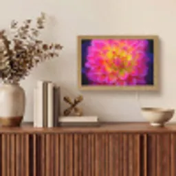 Roze - Dahlia - Kleurrijk Light Box met kabel (Tafellamp) klein -sfeer2