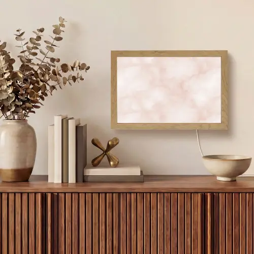 Roze - Marmer - Crème Light Box met kabel (Tafellamp) klein 924 -sfeer2