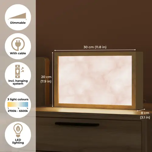 Roze - Marmer - Crème Light Box met kabel (Tafellamp) klein 924 -USP_EN