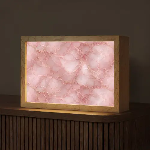 Roze - Kwarts - Goud - Marmer Light Box met kabel (Tafellamp) klein 924 -z3d_website