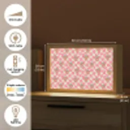 Roze - Retro - Patroon - Geblokt Light Box met kabel (Tafellamp) klein 924 -USP_EN