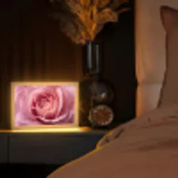 Roze - Roos - Romantisch Light Box met kabel (Tafellamp) klein -sfeer1