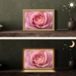 Roze - Roos - Romantisch Light Box met kabel (Tafellamp) klein -sfeer3