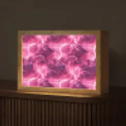 Roze - Onweer - Wolken Light Box met kabel (Tafellamp) klein 924 -z3d_website