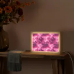 Roze - Onweer - Wolken Light Box met kabel (Tafellamp) klein 924 -sfeer4