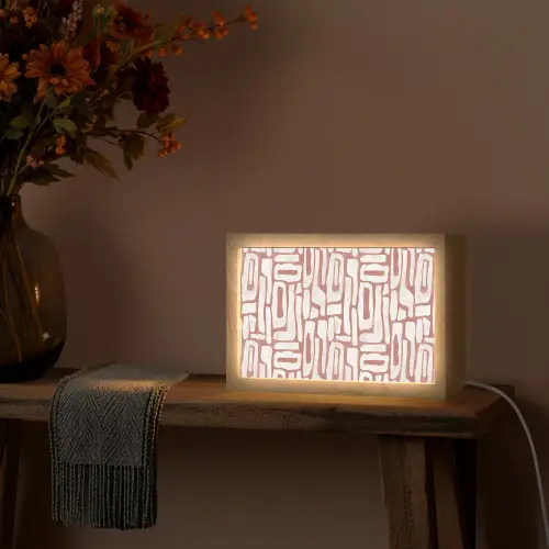 Roze - Wit - Organisch Light Box met kabel (Tafellamp) klein 924 -sfeer4