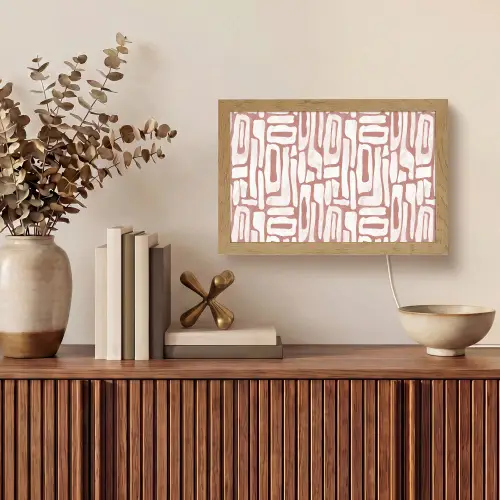 Roze - Wit - Organisch Light Box met kabel (Tafellamp) klein 924 -sfeer2