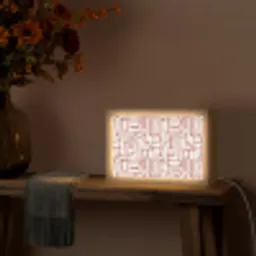 Roze - Wit - Organisch Light Box met kabel (Tafellamp) klein 924 -sfeer4