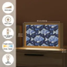 Vissen - Bloemen - Blauw Light Box met kabel (Tafellamp) klein 924 -USP_EN