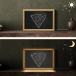 Pizzapunt - Toppings - Krijttekening Light Box met kabel (Tafellamp) klein -sfeer3