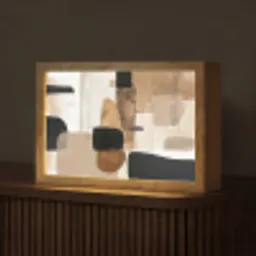 Vlakken - Abstract - Zwart - Strepen Light Box met kabel (Tafellamp) klein -z3d_website