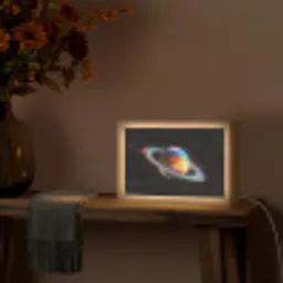 Planeet - Cirkel - Kleurrijk Light Box met kabel (Tafellamp) klein -sfeer4