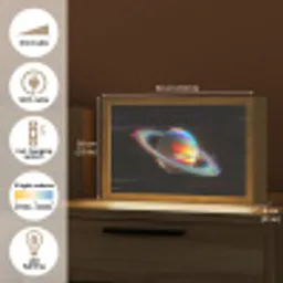 Planeet - Cirkel - Kleurrijk Light Box met kabel (Tafellamp) klein -USP_EN