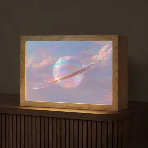 Planeet - Lucht - Wolken - Pasteltinten Light Box met kabel (Tafellamp) klein -z3d_website