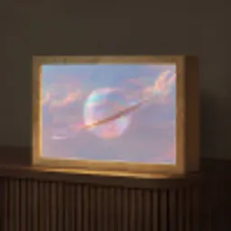 Planeet - Lucht - Wolken - Pasteltinten Light Box met kabel (Tafellamp) klein -z3d_website