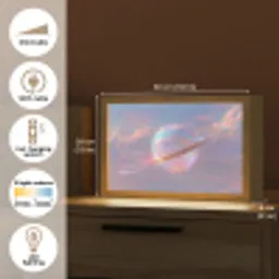 Planeet - Lucht - Wolken - Pasteltinten Light Box met kabel (Tafellamp) klein -USP_EN