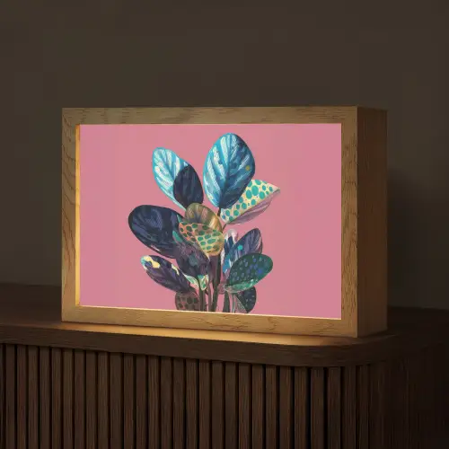 Plant - Bladeren - Stippen - Abstract Light Box met kabel (Tafellamp) klein -z3d_website