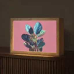 Plant - Bladeren - Stippen - Abstract Light Box met kabel (Tafellamp) klein -z3d_website