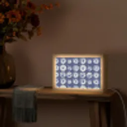 Borden - Floraal - Blauw Light Box met kabel (Tafellamp) klein 924 -sfeer4