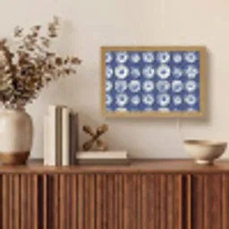 Borden - Floraal - Blauw Light Box met kabel (Tafellamp) klein 924 -sfeer2
