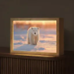 Ijsbeer - Sneeuw - Zonsopgang Light Box met kabel (Tafellamp) klein -z3d_website