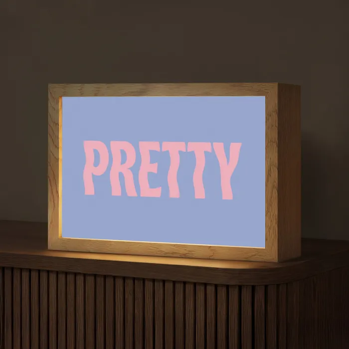 Pretty - Roze - Blauw - Golvend Light Box met kabel (Tafellamp) klein -z3d_website