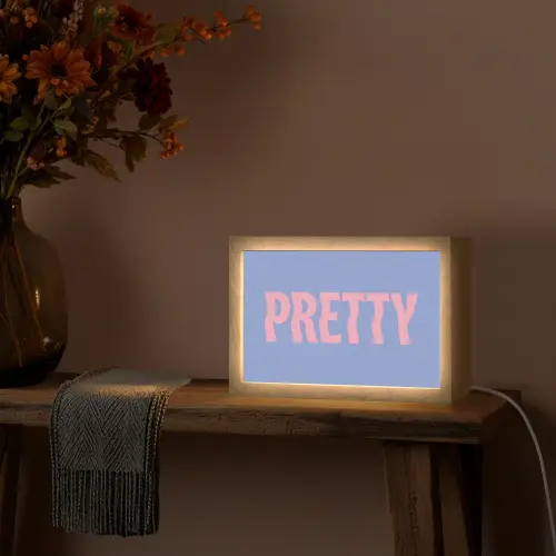 Pretty - Roze - Blauw - Golvend Light Box met kabel (Tafellamp) klein -sfeer4