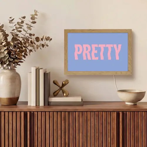 Pretty - Roze - Blauw - Golvend Light Box met kabel (Tafellamp) klein -sfeer2