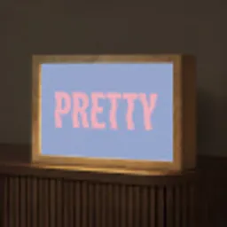 Pretty - Roze - Blauw - Golvend Light Box met kabel (Tafellamp) klein -z3d_website