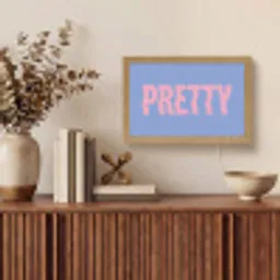 Pretty - Roze - Blauw - Golvend Light Box met kabel (Tafellamp) klein -sfeer2