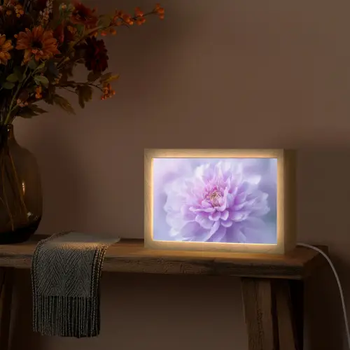 Paars - Dahlia - Dromerig Light Box met kabel (Tafellamp) klein -sfeer4